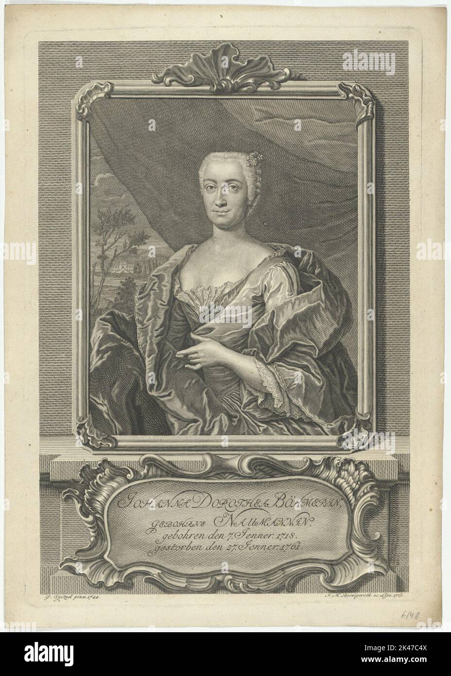 Porträt der Johanna Dorothea Böhmerin Stockfoto