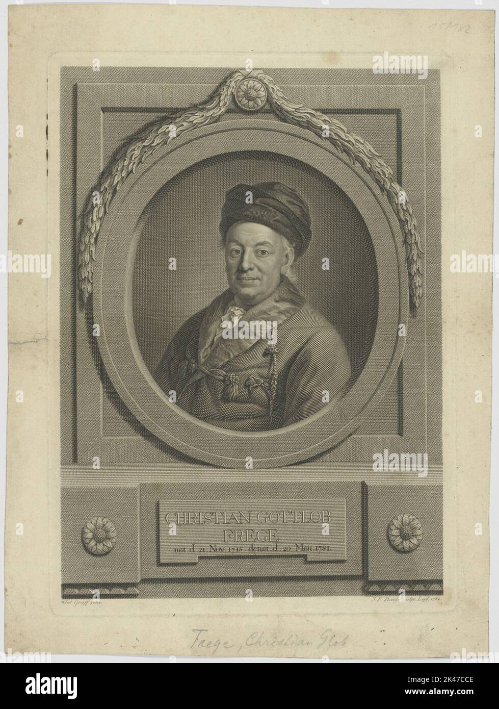 Porträt von Christian Gottlob Frege Stockfoto