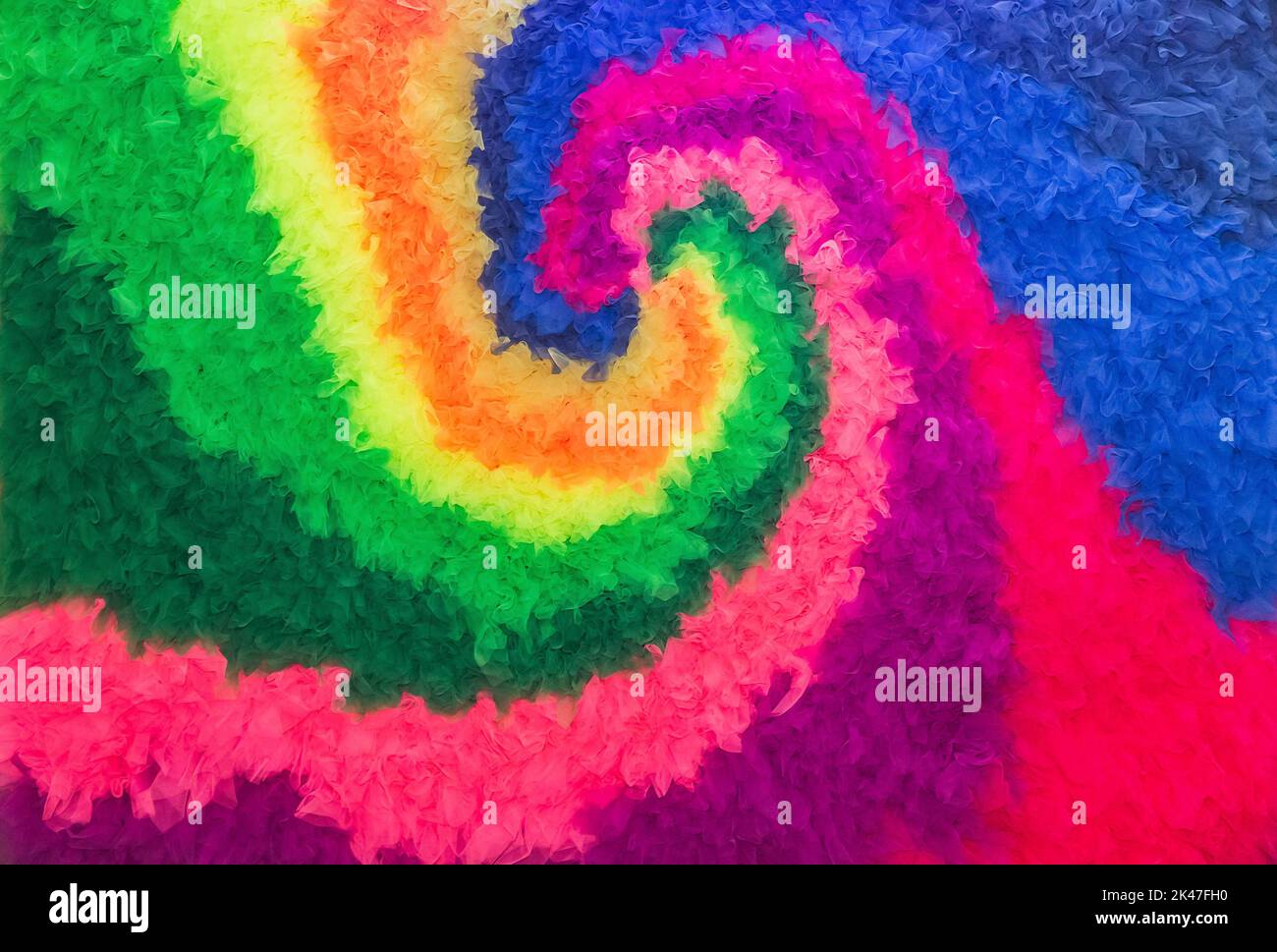 Farbenfrohe, bunte, weiche Hintergrundfarbe aus Tüll Stockfoto