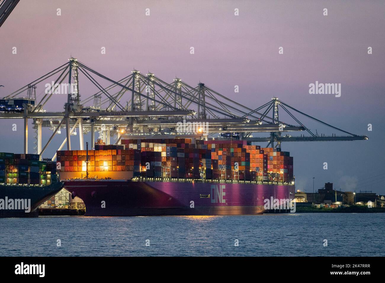 Hafenbetrieb im Hafen von Savannah, Georgia. Foto: Jerry Glaser Stockfoto