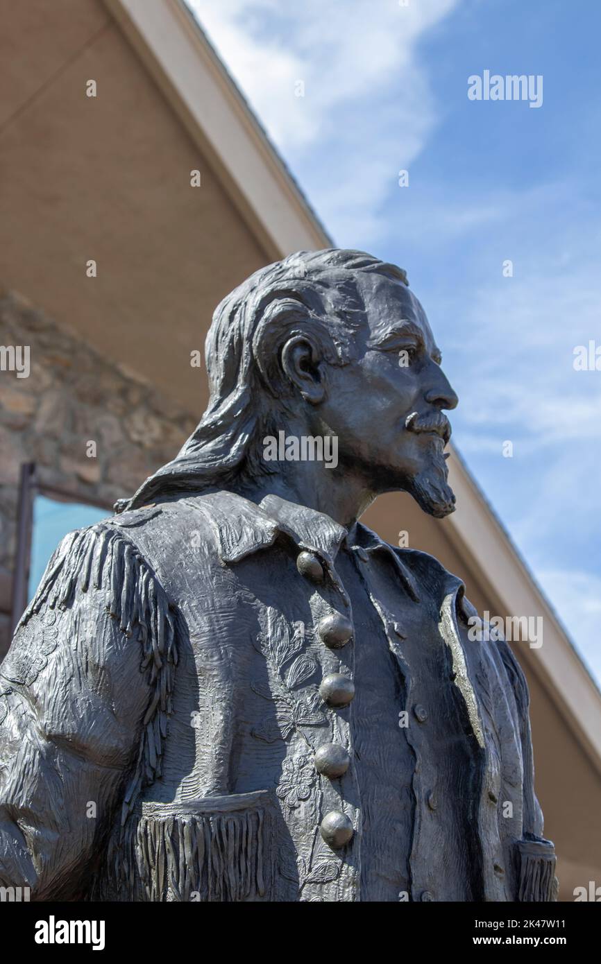 CODY, WYOMING - 19. September 2022: Statue von Buffalo Bill im Buffalo Bill Center des West Museum in Cody, Wyoming Stockfoto