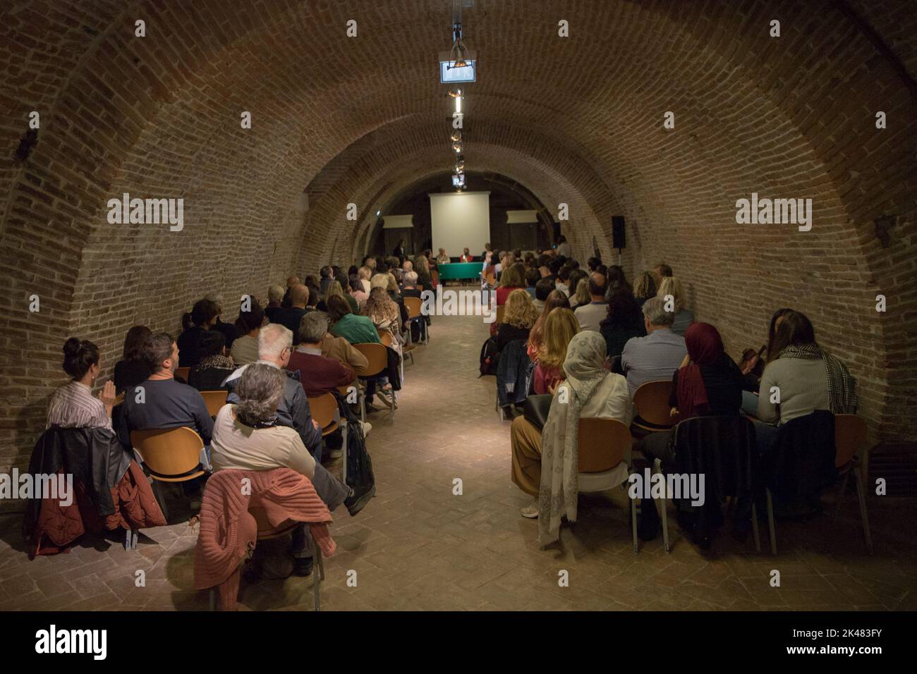 Ferrara, Emilia Romagna, Italien. 30. September 2022. Der Journalist Mario Calabresi ist zu Gast beim Festival des internationalen Magazins in Ferrara. (Bild: © Carlo Verbani/Pacific Press via ZUMA Press Wire) Stockfoto