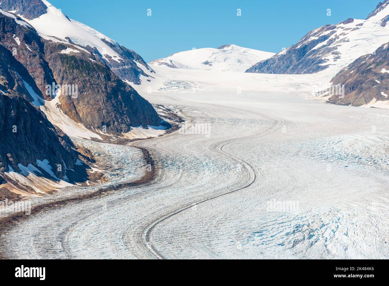 Lachsgletscher Gletschereisfluss, Stewart, British Columbia, Kanada. Stockfoto