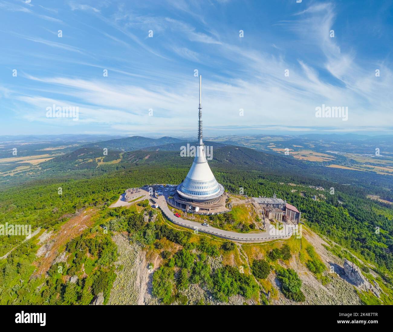 Jested Mountain Hotel von oben Stockfoto