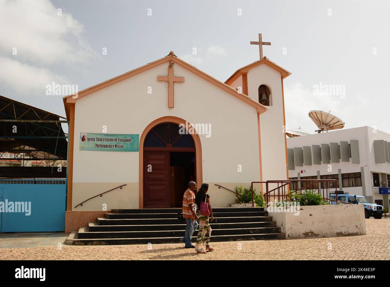 Igreja Nova Apostolica. Espargos. Sal. Kap Verde Stockfoto