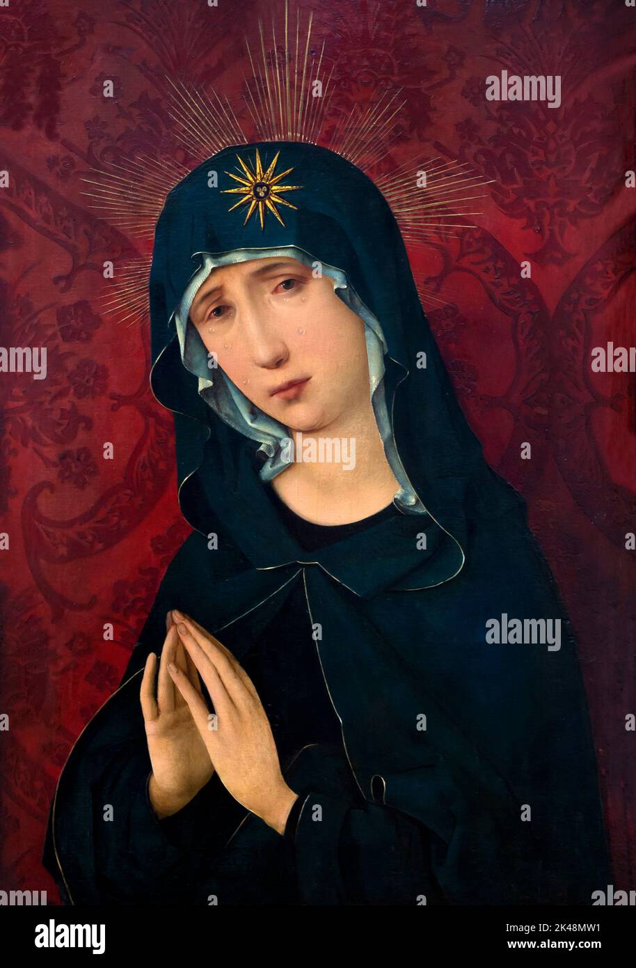 Maria als schmerzhafte Mutter, die trauernde Jungfrau Maria, Hans Holbein d. Ä., 1495, Gemaldegalerie, Berlin, Deutschland, Europa Stockfoto