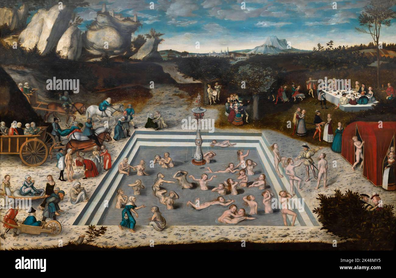 Der Jungbrunnen, Lucas Cranach der Ältere, 1546, Gemaldegalerie, Berlin, Deutschland, Europa Stockfoto