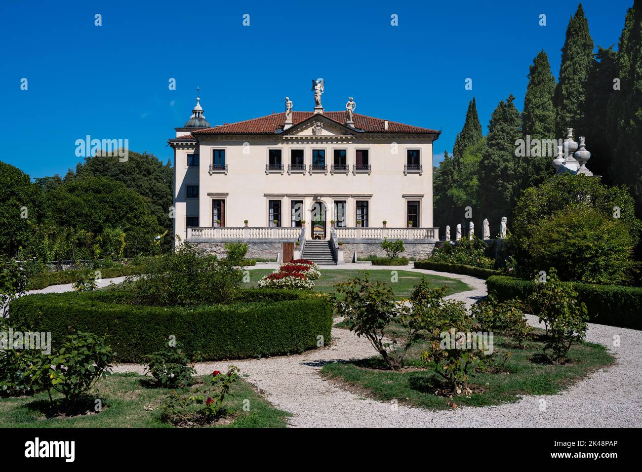 Villa Valmarana ai Nani mit Garten und Park in Vicenza, Italien Stockfoto