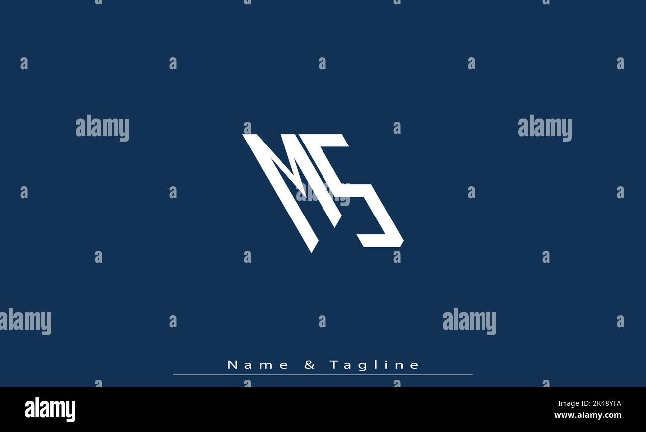 Alphabet Buchstaben Initialen Monogramm Logo MS , SM Stock Vektor