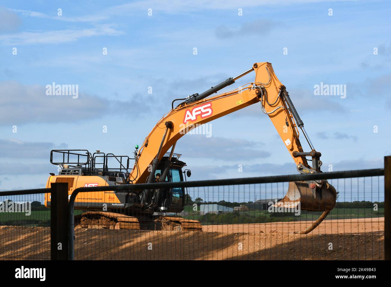 Baumaschinen, die auf einer Baustelle in loughborough leicestershire verwendet werden Stockfoto