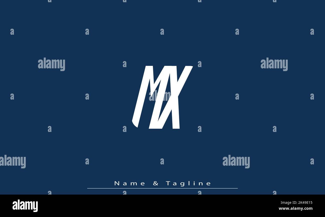 Alphabet Buchstaben Initialen Monogramm Logo MX , XM Stock Vektor