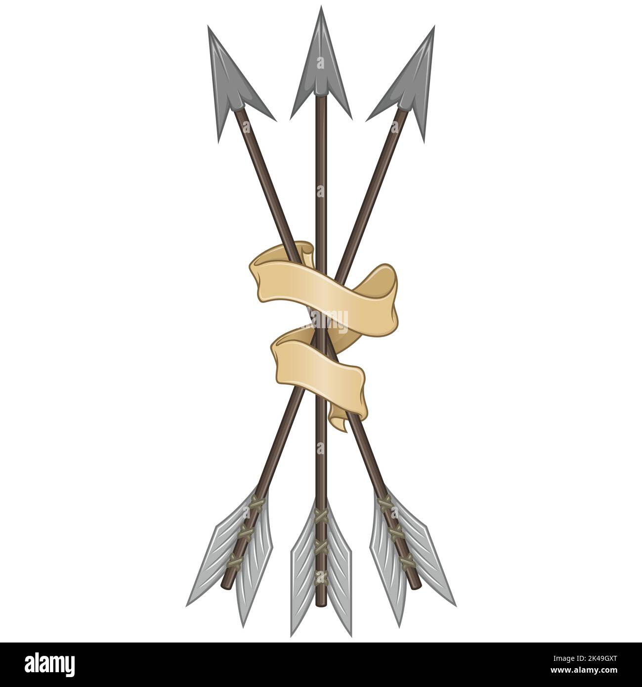 Vektor-Design von drei Pfeile in Band eingewickelt, Pfeile in Band gewickelt, um Text zu platzieren Stock Vektor