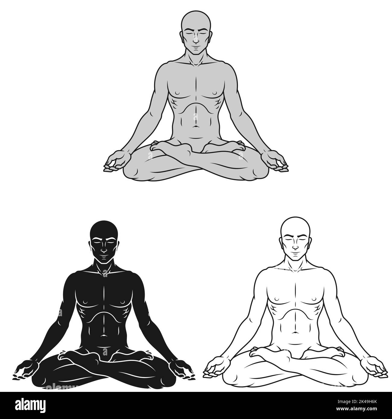 Vektor-Design des Menschen in Lotusblume Position meditieren Stock Vektor