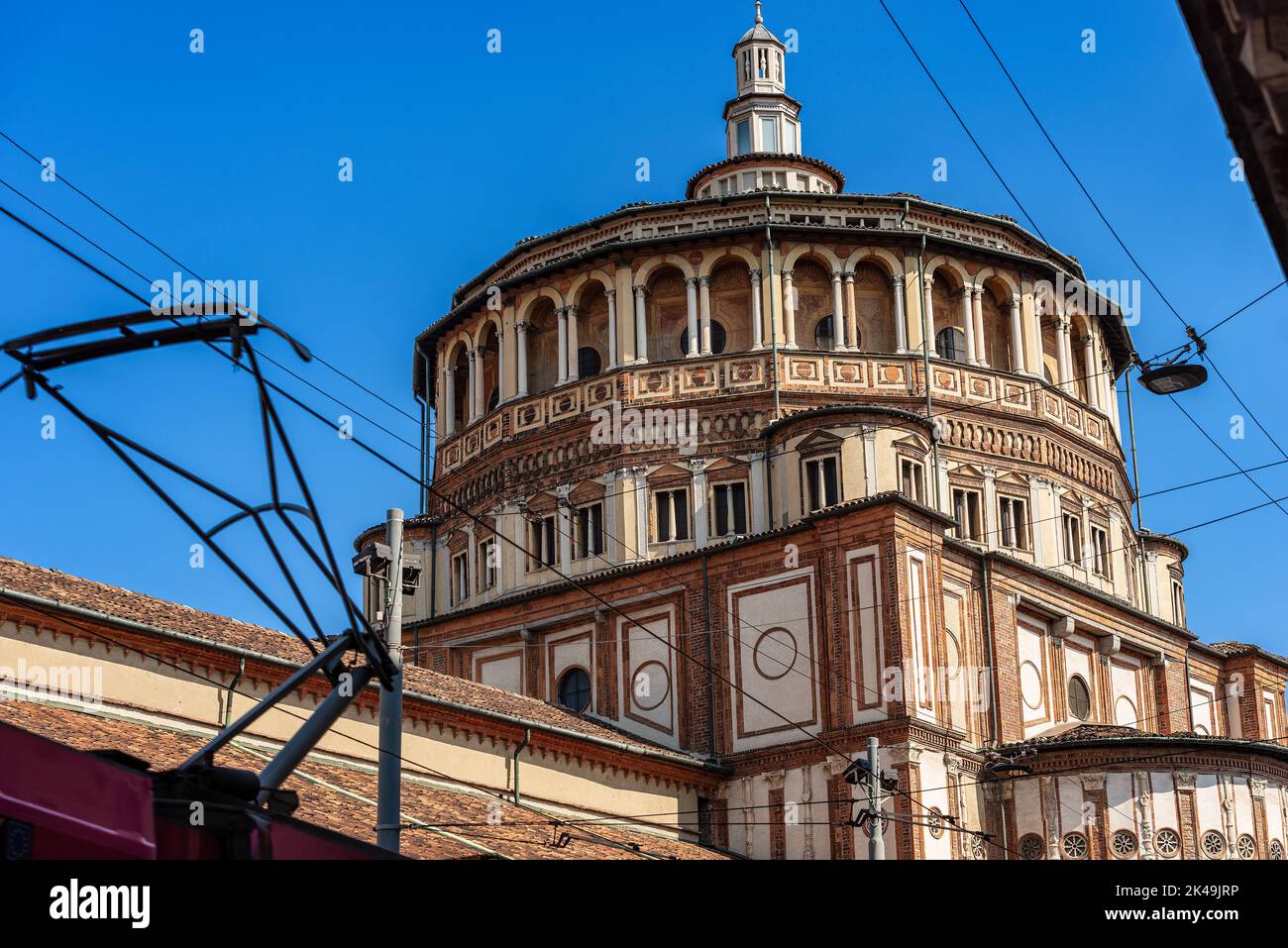 Detail der Kirche Santa Maria delle Grazie (Heilige Maria der Gnade 1463-1497) in Mailand, Lombardei, Italien, Europa Stockfoto