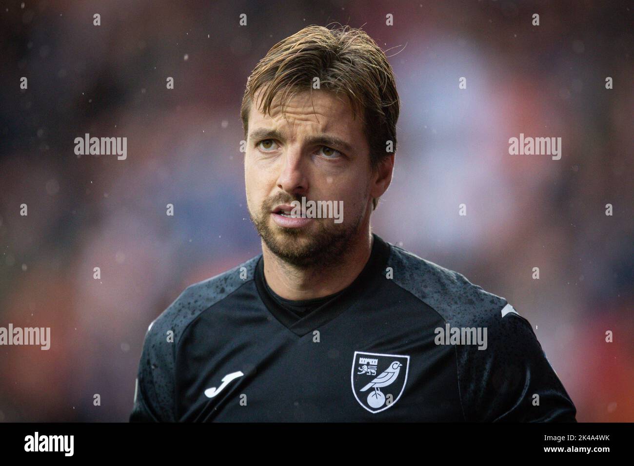 Blackpool, Großbritannien. 01. Oktober 2022. Tim Krul #1 von Norwich City während des Sky Bet Championship-Spiels Blackpool gegen Norwich City in der Bloomfield Road, Blackpool, Großbritannien, 1.. Oktober 2022 (Foto von James Heaton/News Images) in Blackpool, Großbritannien am 10/1/2022. (Foto von James Heaton/News Images/Sipa USA) Quelle: SIPA USA/Alamy Live News Stockfoto