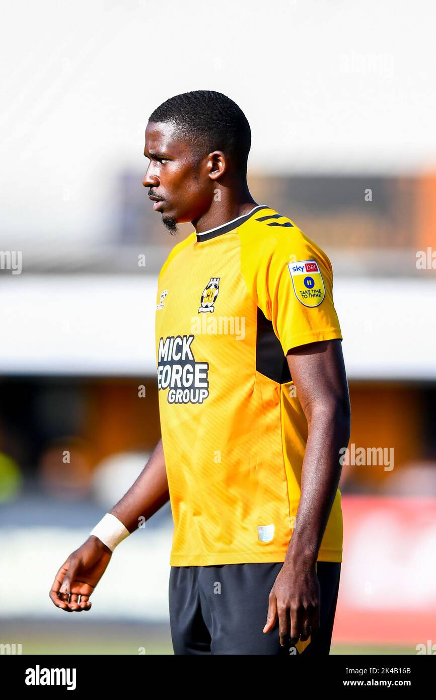 Cambridge, Großbritannien. 1.. Oktober 2022Shilow Tracey (18 Cambridge United) während des Sky Bet League 1-Spiels zwischen Cambridge United und Derby County im R Costings Abbey Stadium, Cambridge am Samstag, 1.. Oktober 2022. (Kredit: Kevin Hodgson | MI News) Kredit: MI Nachrichten & Sport /Alamy Live News Stockfoto