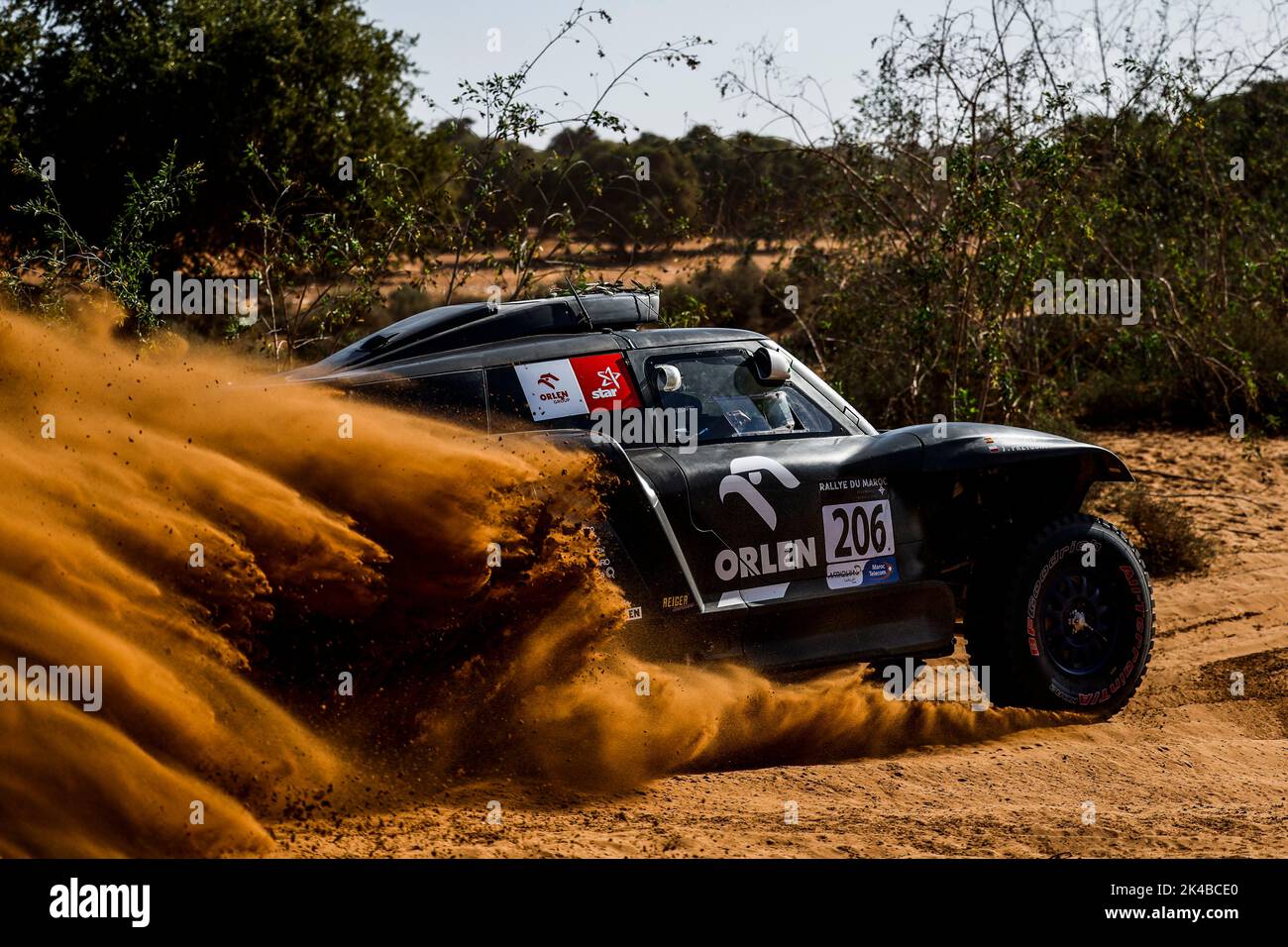 206 PRZYGONSKI Jakub (pol), MONLEON HERNANDEZ Armand (SPA), Orlen Team, X-RAID Mini John Cooper Works Buggy, Auto, FIA W2RC, Aktion während des Prologs der Rallye du Maroc 2022, 3. Lauf der FIA-Rallye-RAID-Weltmeisterschaft 2022, am 1. Oktober 2022 in Agadir, Marokko - Foto Julien Delfosse / DPPI Stockfoto