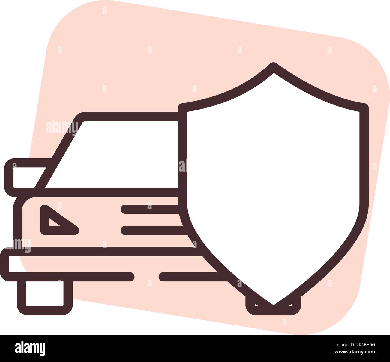 Autounfallversicherung, Illustration, Vektor auf weißem Hintergrund. Stock Vektor