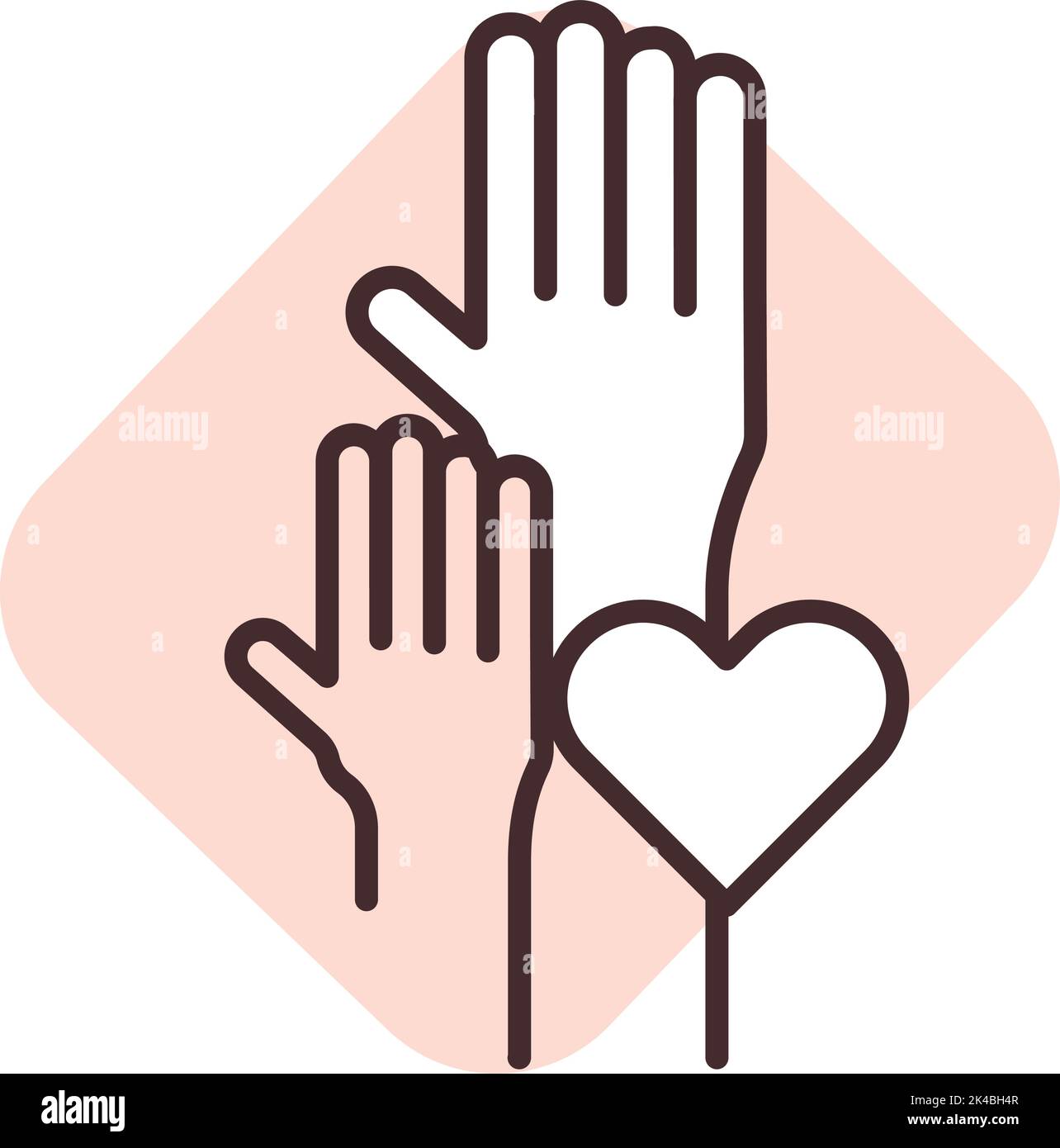 Charity und Spende Freiwilligenarbeit, Illustration, Vektor auf weißem Hintergrund. Stock Vektor