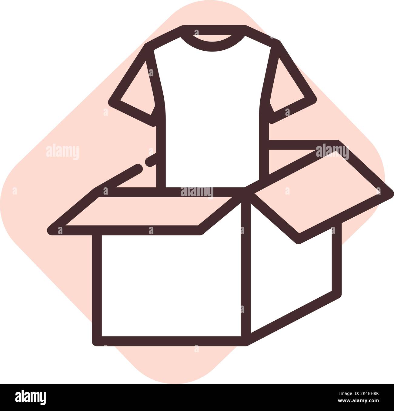 Charity und Spende Kleidung, Illustration, Vektor auf weißem Hintergrund. Stock Vektor