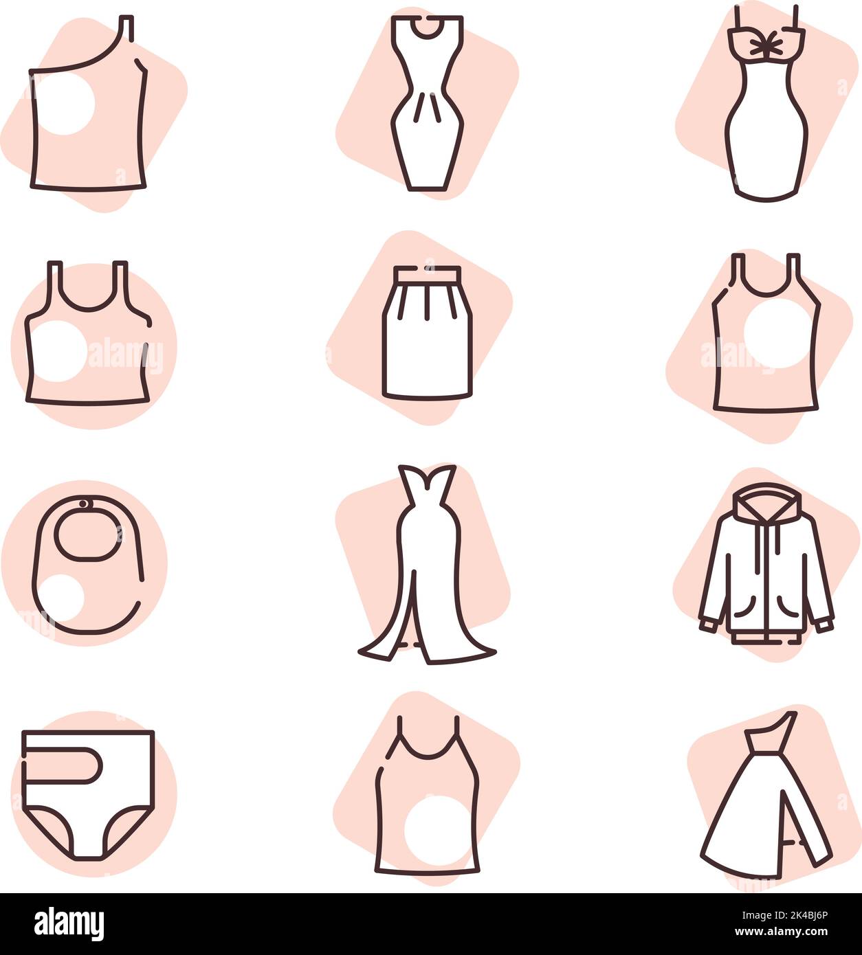 Kleidung, Illustration, Vektor auf weißem Hintergrund. Stock Vektor