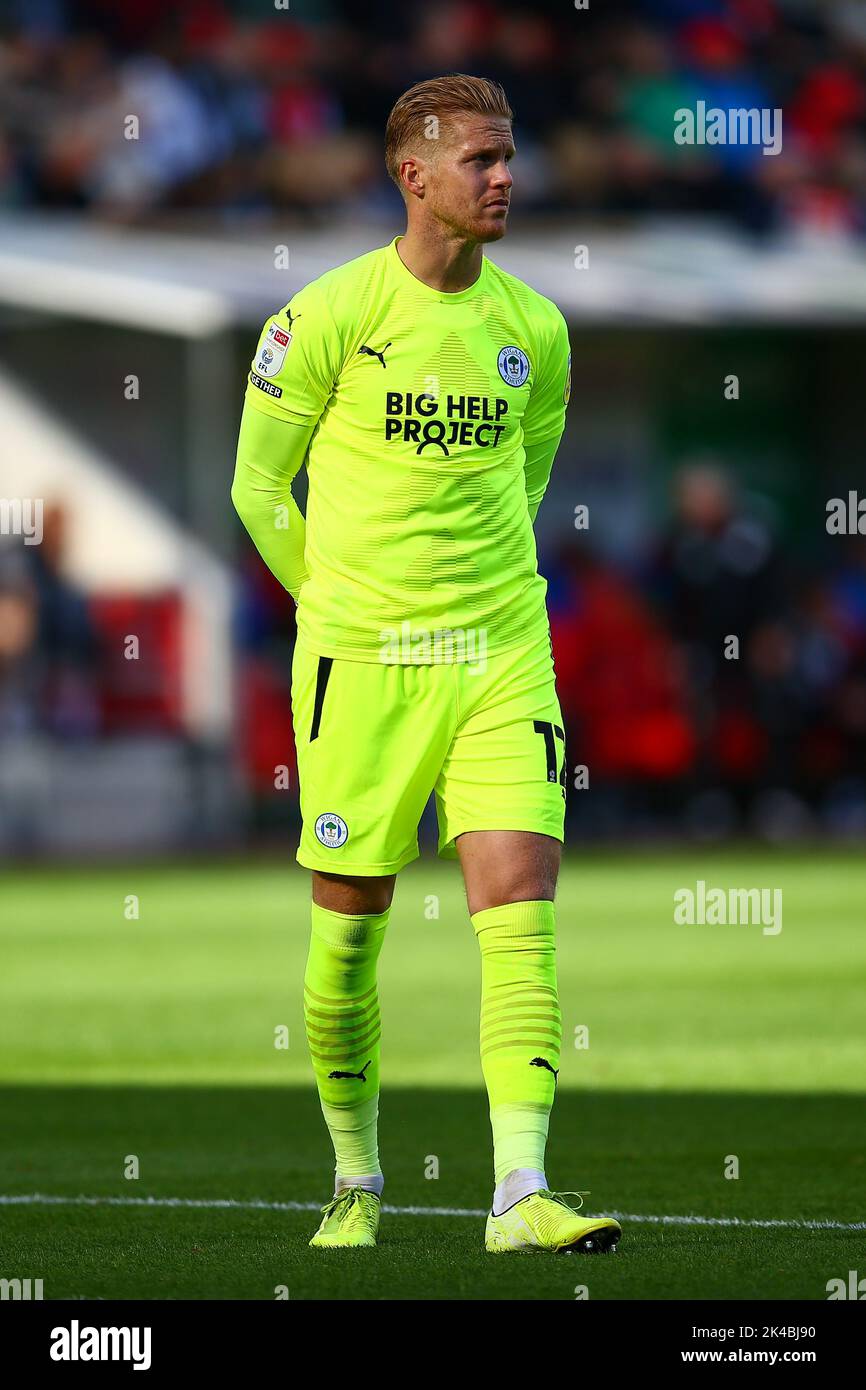 AESSAL New York Stadium, Rotherham, England - 1.. Oktober 2022 Ben Amos (12) von Wigan Athletic - während des Spiels Rotherham gegen Wigan, Sky Bet Championship, 2022/23, AESSEAL New York Stadium, Rotherham, England - 1.. Oktober 2022 Credit: Arthur Haigh/WhiteRoseFotos/Alamy Live News Stockfoto