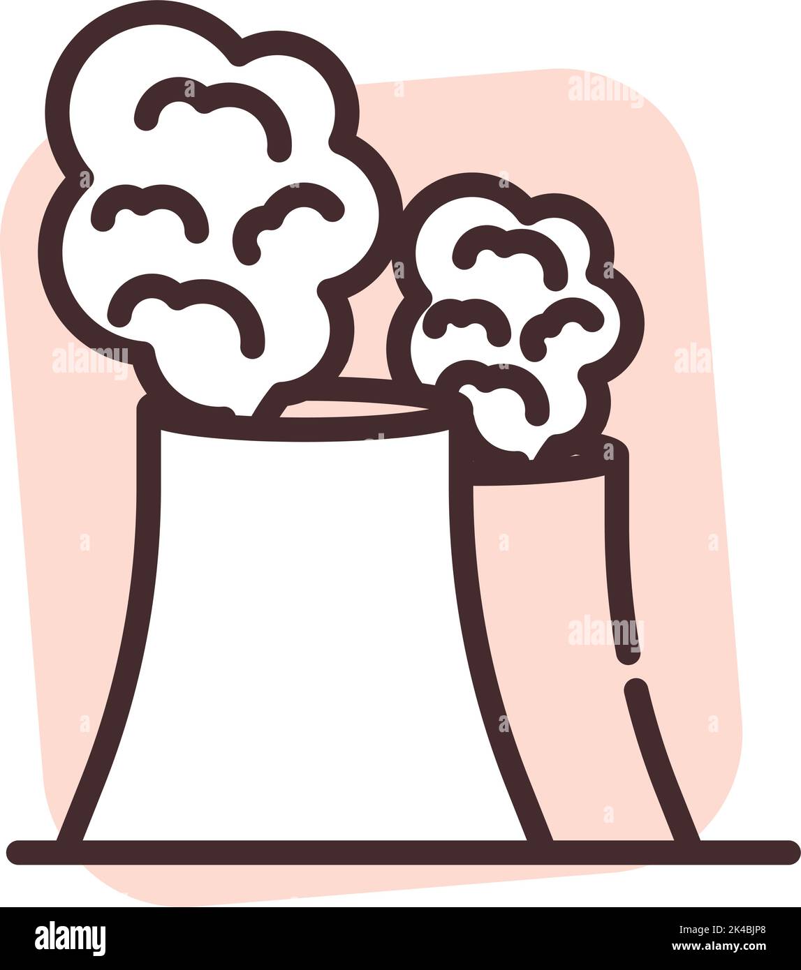 Luftverschmutzung in der Fabrik, Illustration, Vektor auf weißem Hintergrund. Stock Vektor