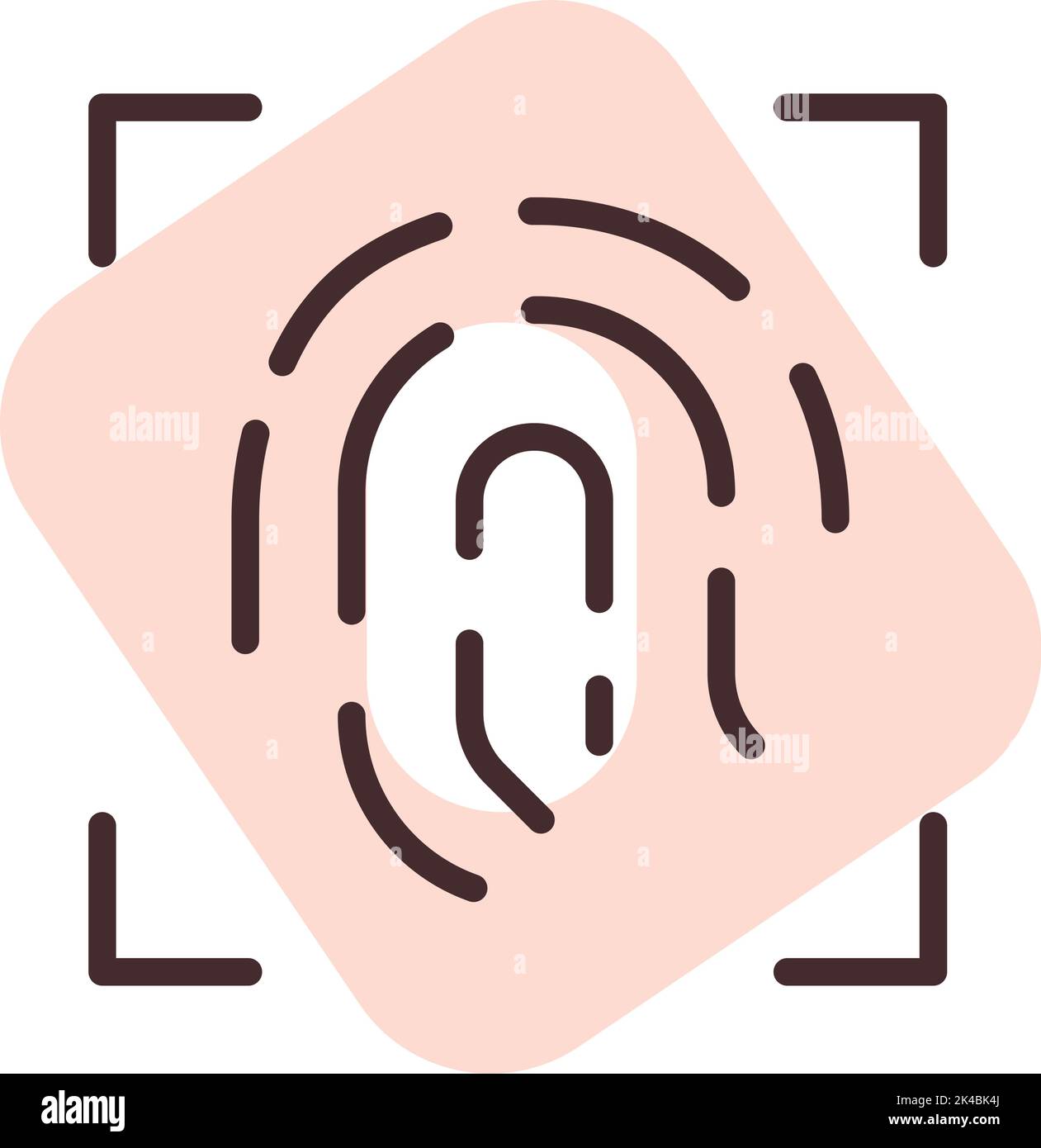 Cyber Security Touch id, Illustration, Vektor auf weißem Hintergrund. Stock Vektor