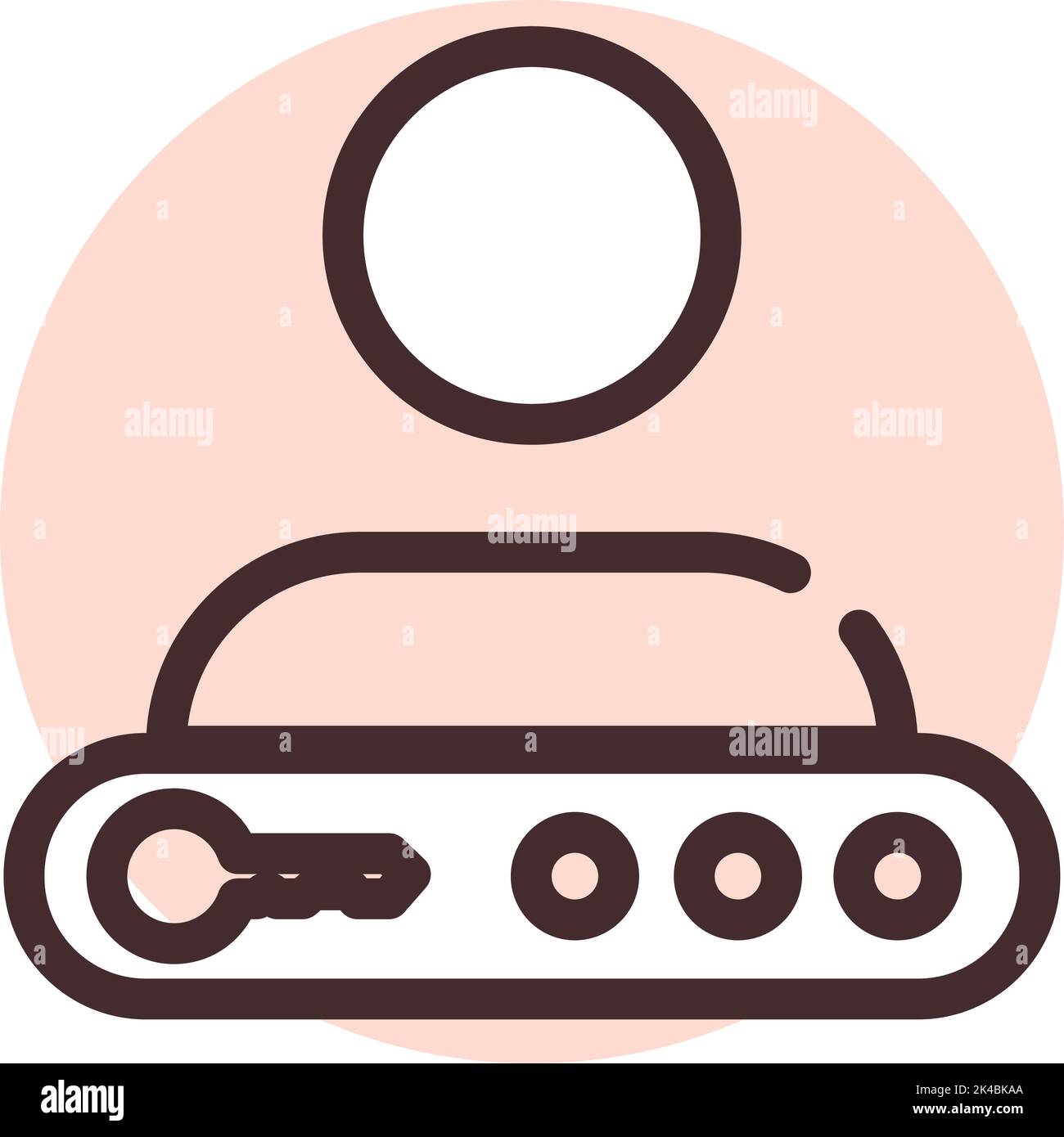 Cyber Security Personal Account, Illustration, Vektor auf weißem Hintergrund. Stock Vektor