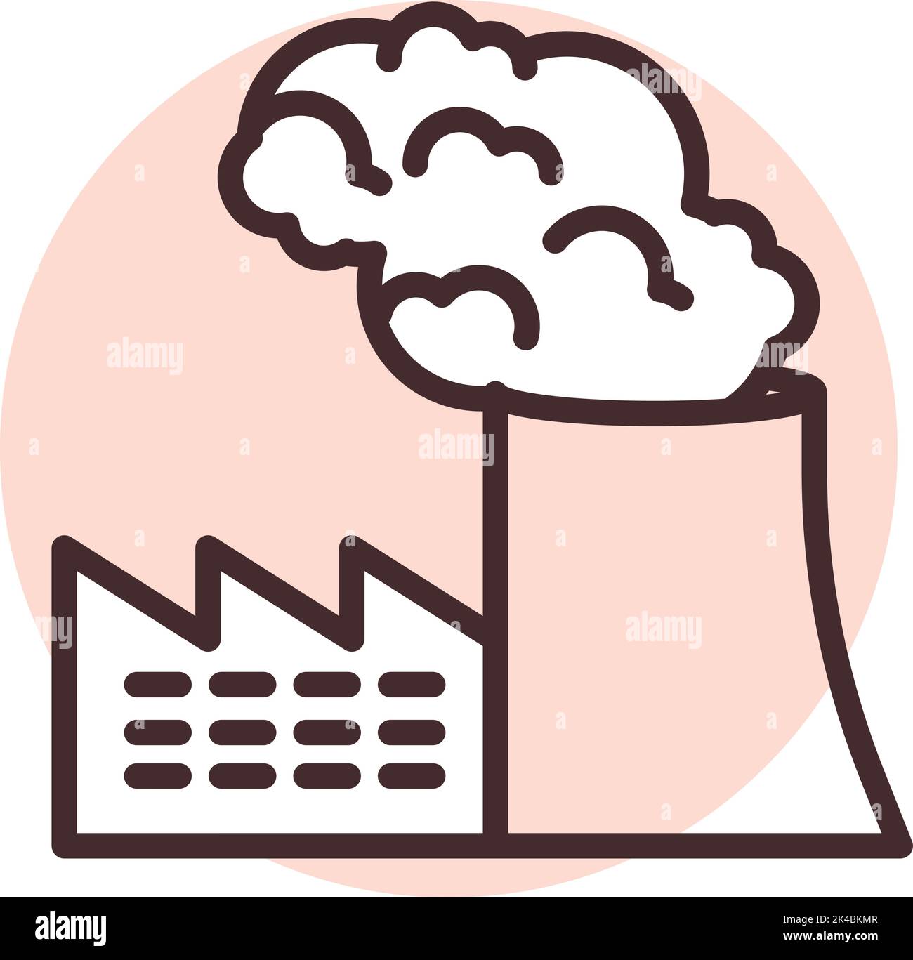 Luftverschmutzung in der Fabrik, Illustration, Vektor auf weißem Hintergrund. Stock Vektor