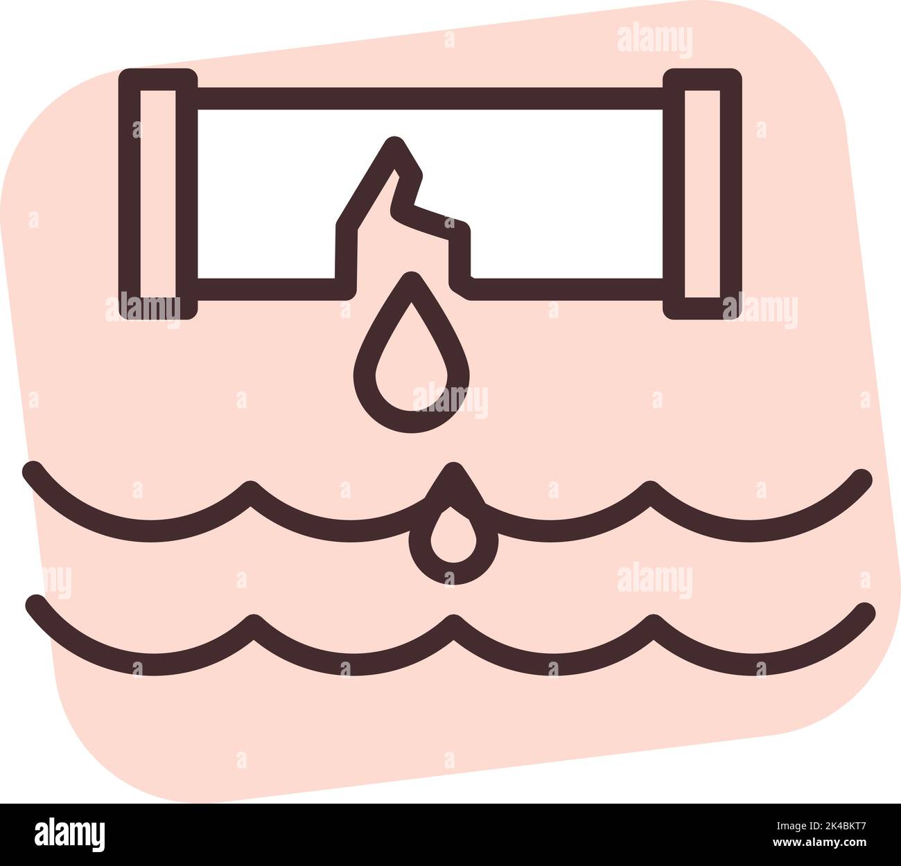 Katastrophenwasserproblem, Illustration, Vektor auf weißem Hintergrund. Stock Vektor