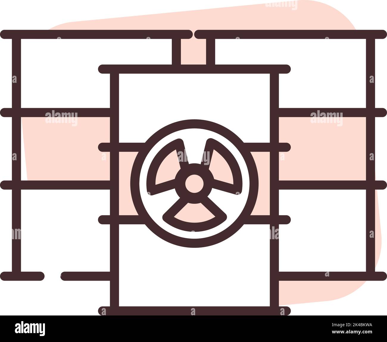 Radioaktiver Abfall, Illustration, Vektor auf weißem Hintergrund. Stock Vektor