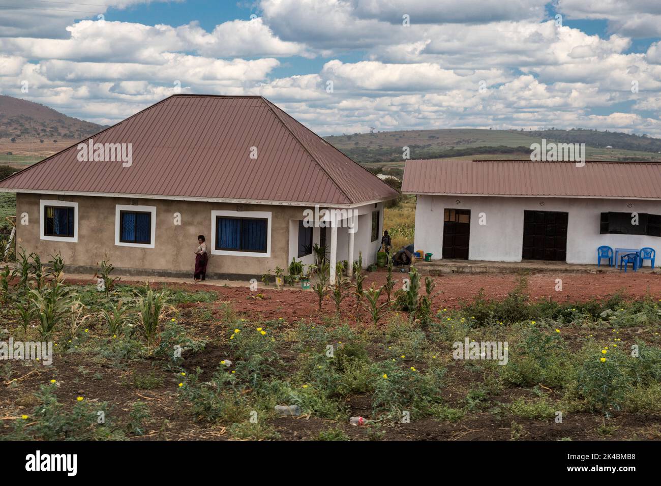 Tansania. Region Arusha. Neue Mittelklasse-Wohnungen expandiert außerhalb von Arusha. Stockfoto