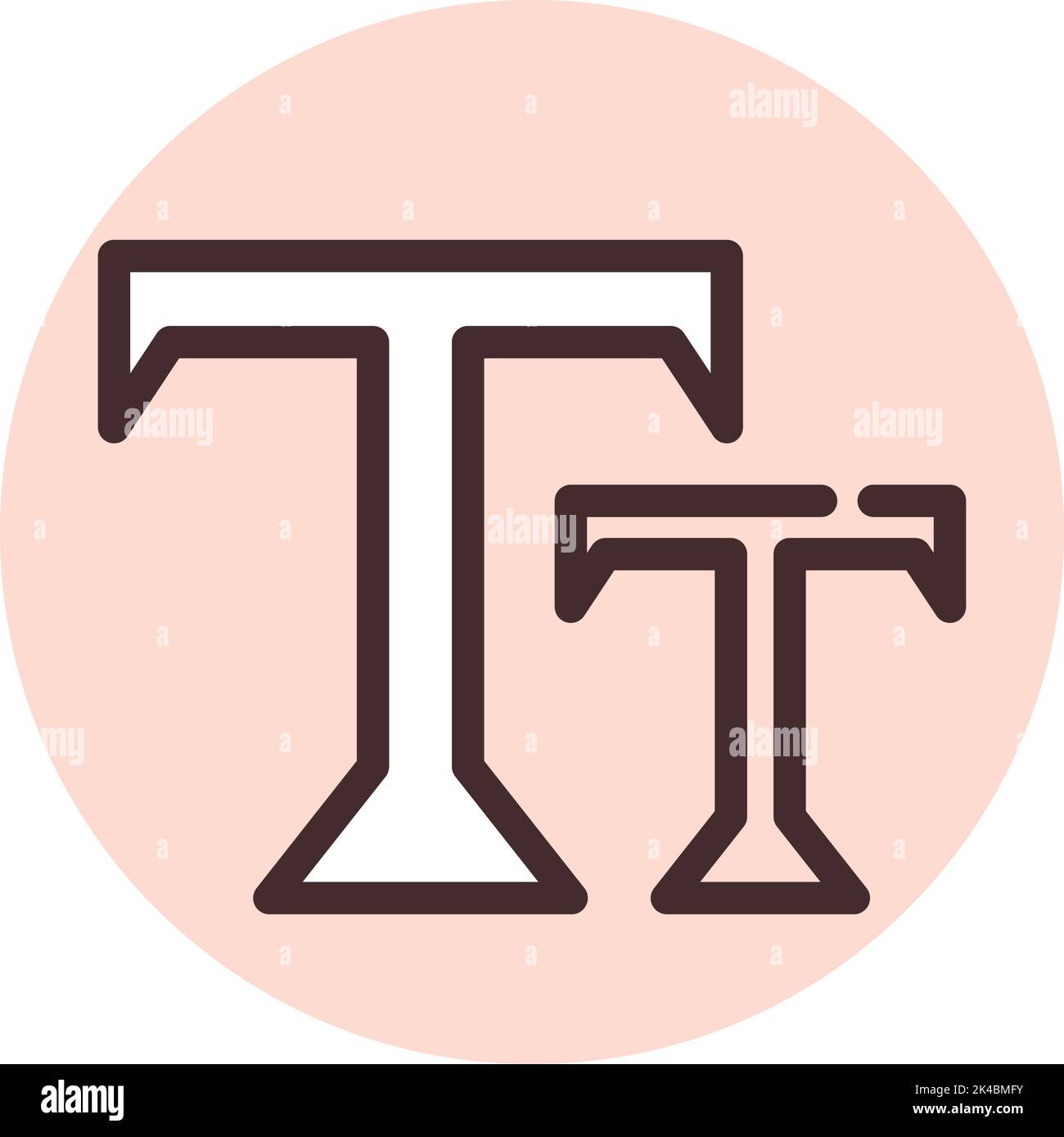 Grafikdesign Textgröße, Illustration, Vektor auf weißem Hintergrund. Stock Vektor