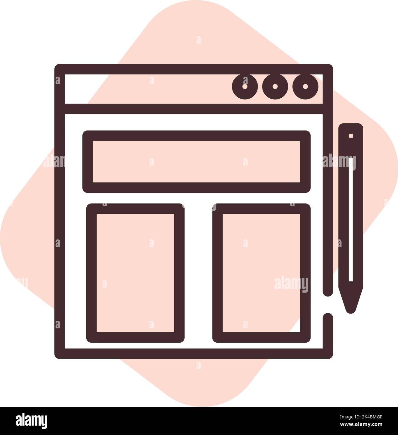 Grafik-Design-Website, Illustration, Vektor auf weißem Hintergrund. Stock Vektor