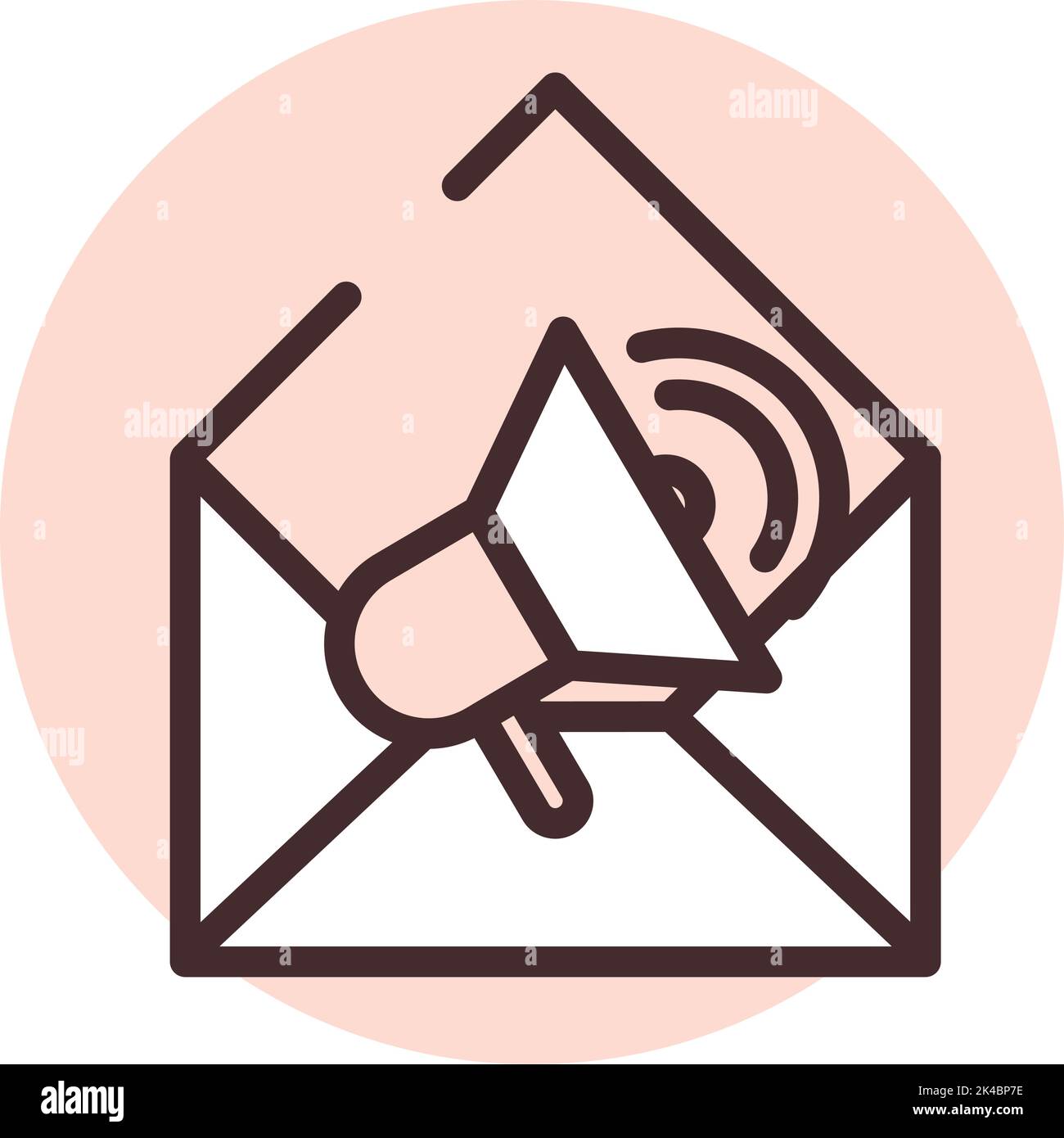 Marketing-E-Mail, Illustration, Vektor auf weißem Hintergrund. Stock Vektor