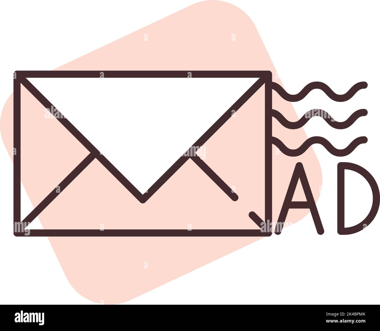 Marketing-E-Mail-Anzeigen, Illustration, Vektor auf weißem Hintergrund. Stock Vektor