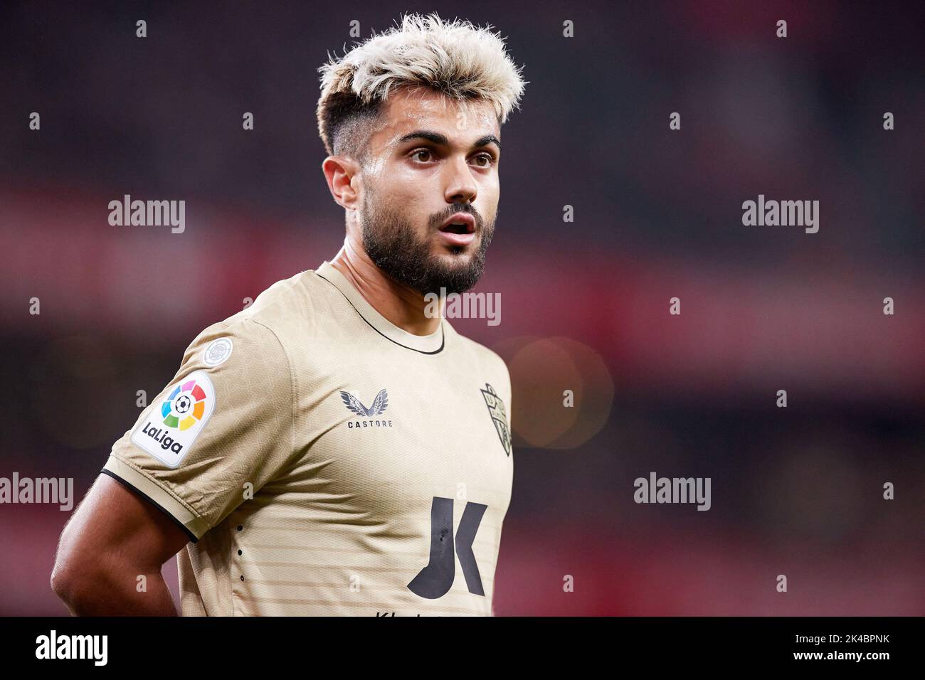 Arnau Puigmal von UD Almeria während des Fußballspiels der spanischen Meisterschaft La Liga zwischen Athletic Club und UD Almeria am 30. September 2022 in San Mames in Bilbao, Spanien - Foto: Ricardo Larreina/DPPI/LiveMedia Stockfoto