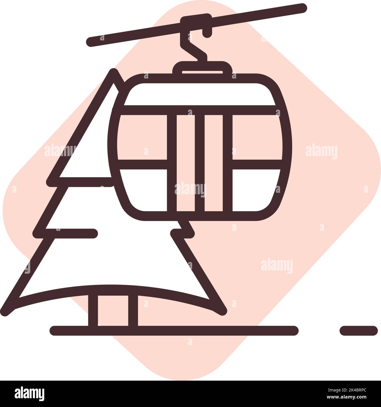 Parkcabel Fahrt , Illustration, Vektor auf weißem Hintergrund. Stock Vektor