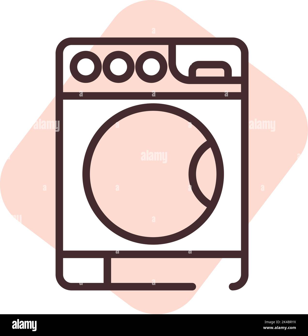 Sanitär-Waschmaschine, Illustration, Vektor auf weißem Hintergrund. Stock Vektor