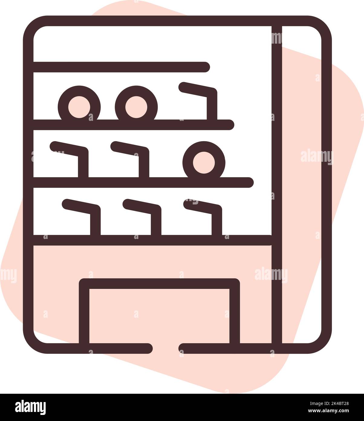 Parken Sie die Lebensmittelmaschine, Abbildung, Vektor auf weißem Hintergrund. Stock Vektor