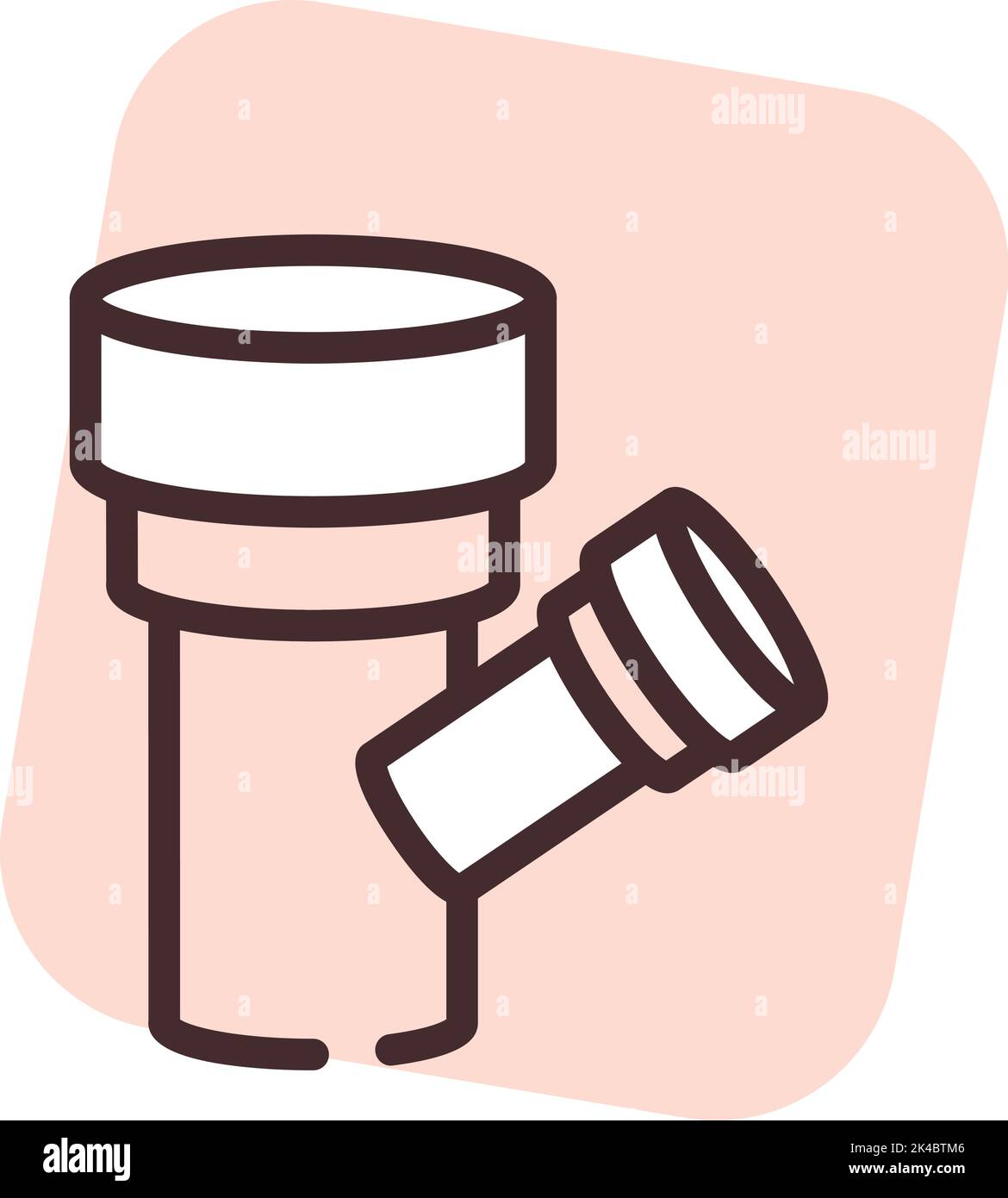 Klempnertoilettenrohre, Illustration, Vektor auf weißem Hintergrund. Stock Vektor