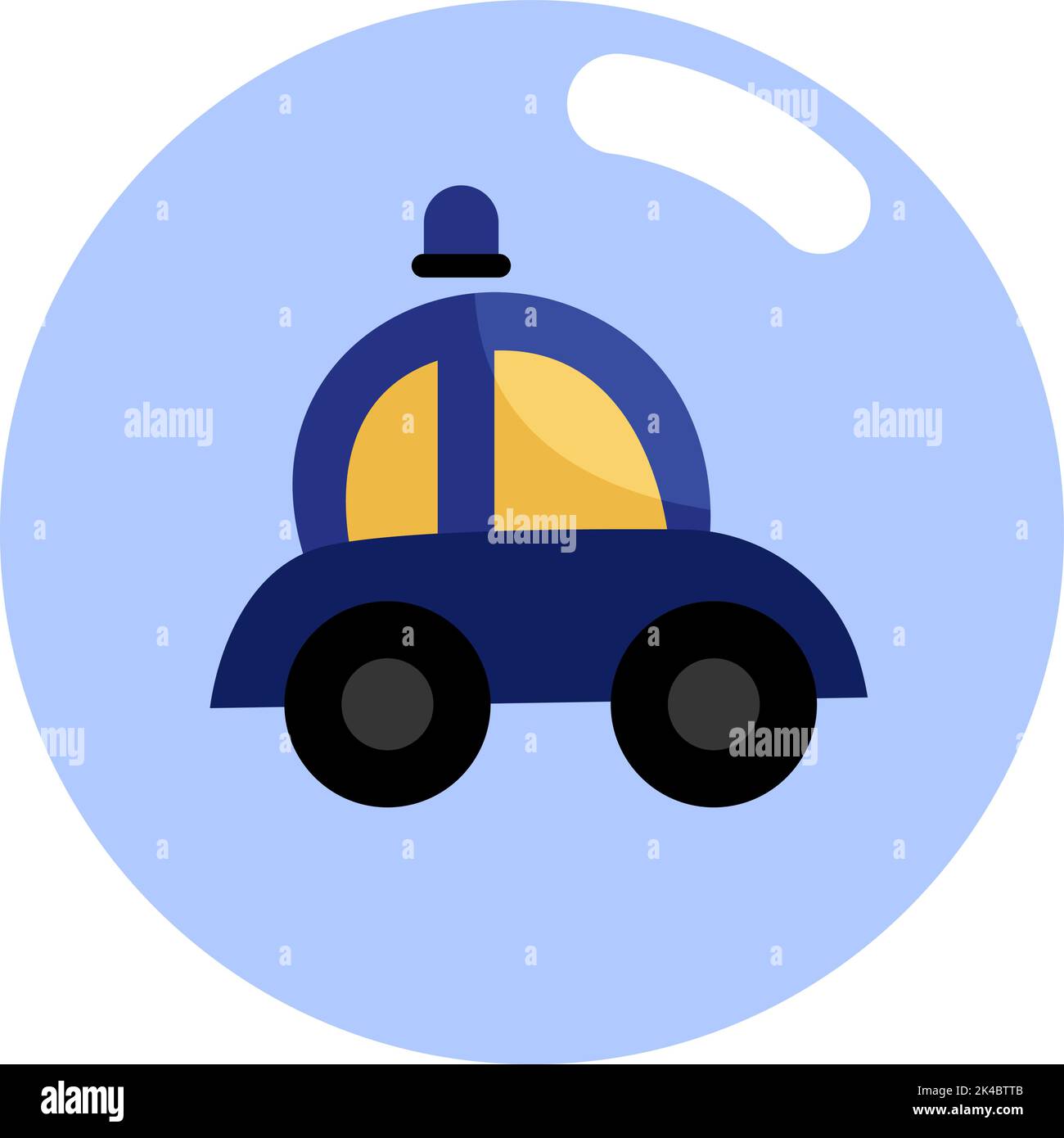 Polizeiauto Sirene, Illustration, Vektor auf weißem Hintergrund. Stock Vektor