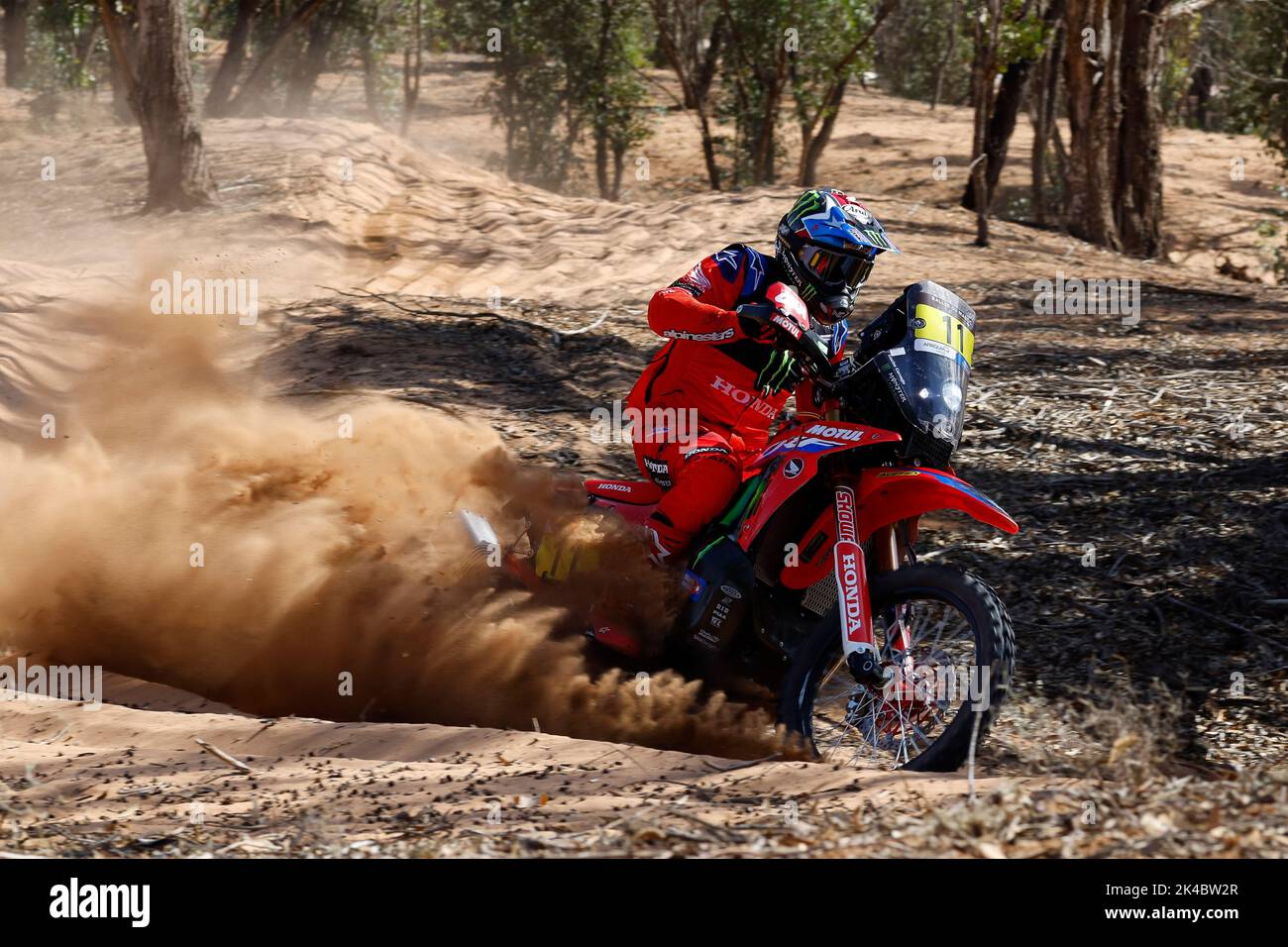 11 CORNEJO FLORIMO Ignacio Jose (chl), Honda 450, Monster Energy Honda Team 2022, Moto, FIM W2RC, Aktion beim Prolog der Rallye du Maroc 2022, 3. Runde der FIA-Rallye-RAID-Weltmeisterschaft 2022, am 1. Oktober 2022 in Agadir, Marokko - Foto Frédéric Le Floc'h / DPPI Stockfoto