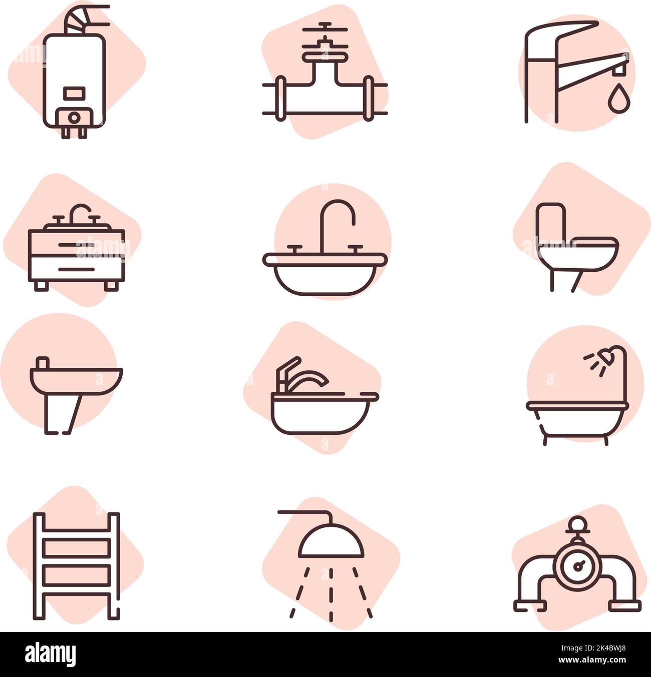 Sanitär-Service, Illustration, Vektor auf weißem Hintergrund. Stock Vektor