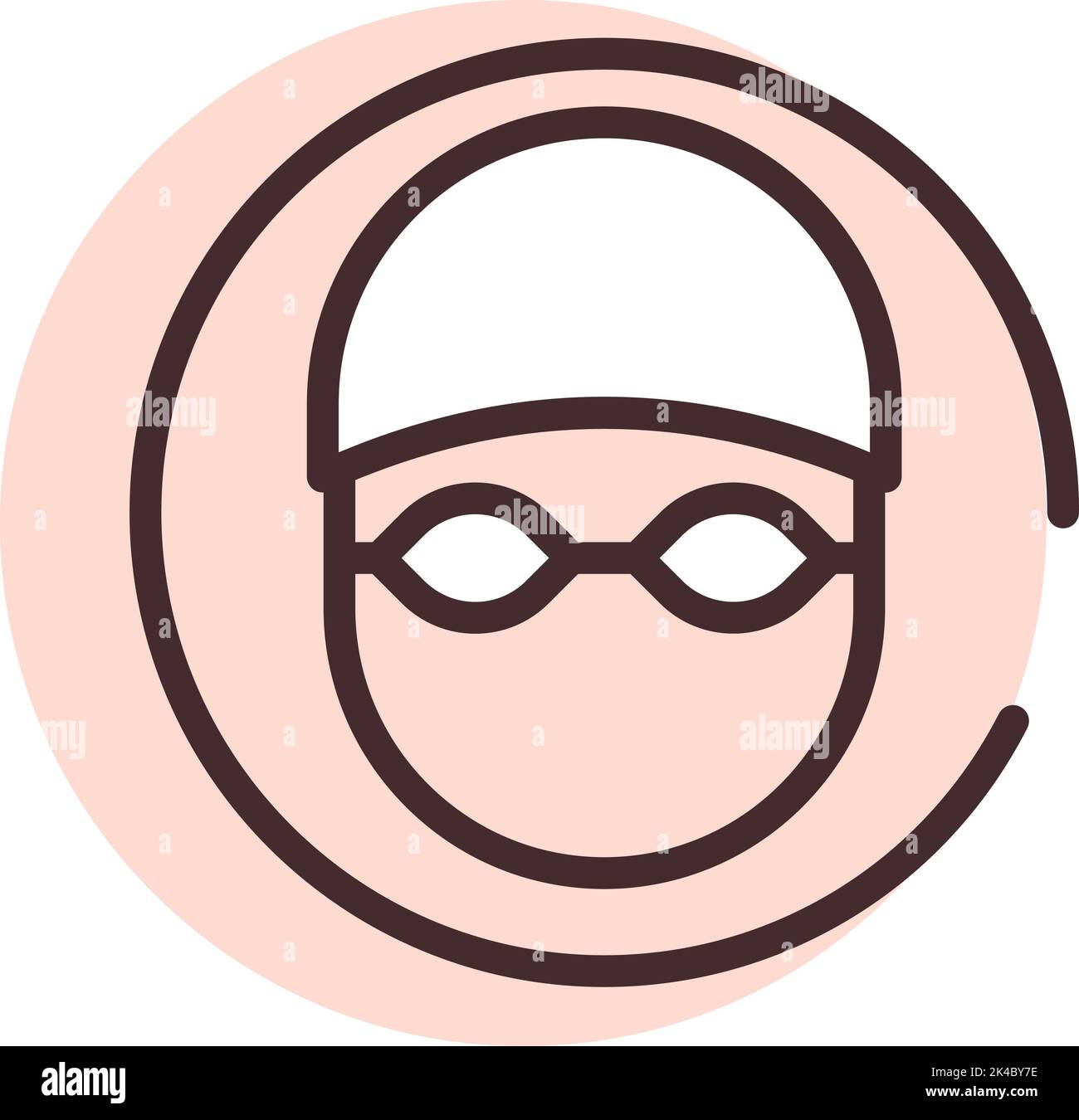 Schwimmbrille für Pool und Strand, Illustration, Vektor auf weißem Hintergrund. Stock Vektor