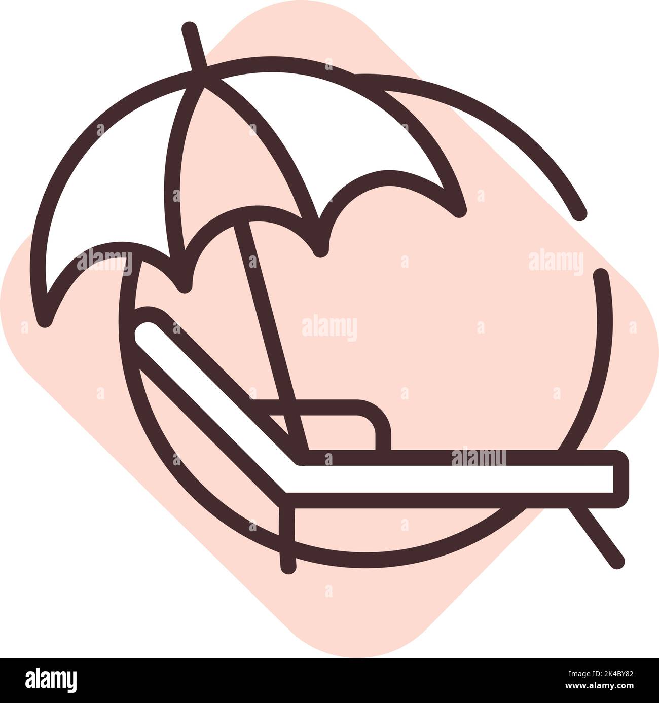 Pool und Strand Küste, Illustration, Vektor auf weißem Hintergrund. Stock Vektor