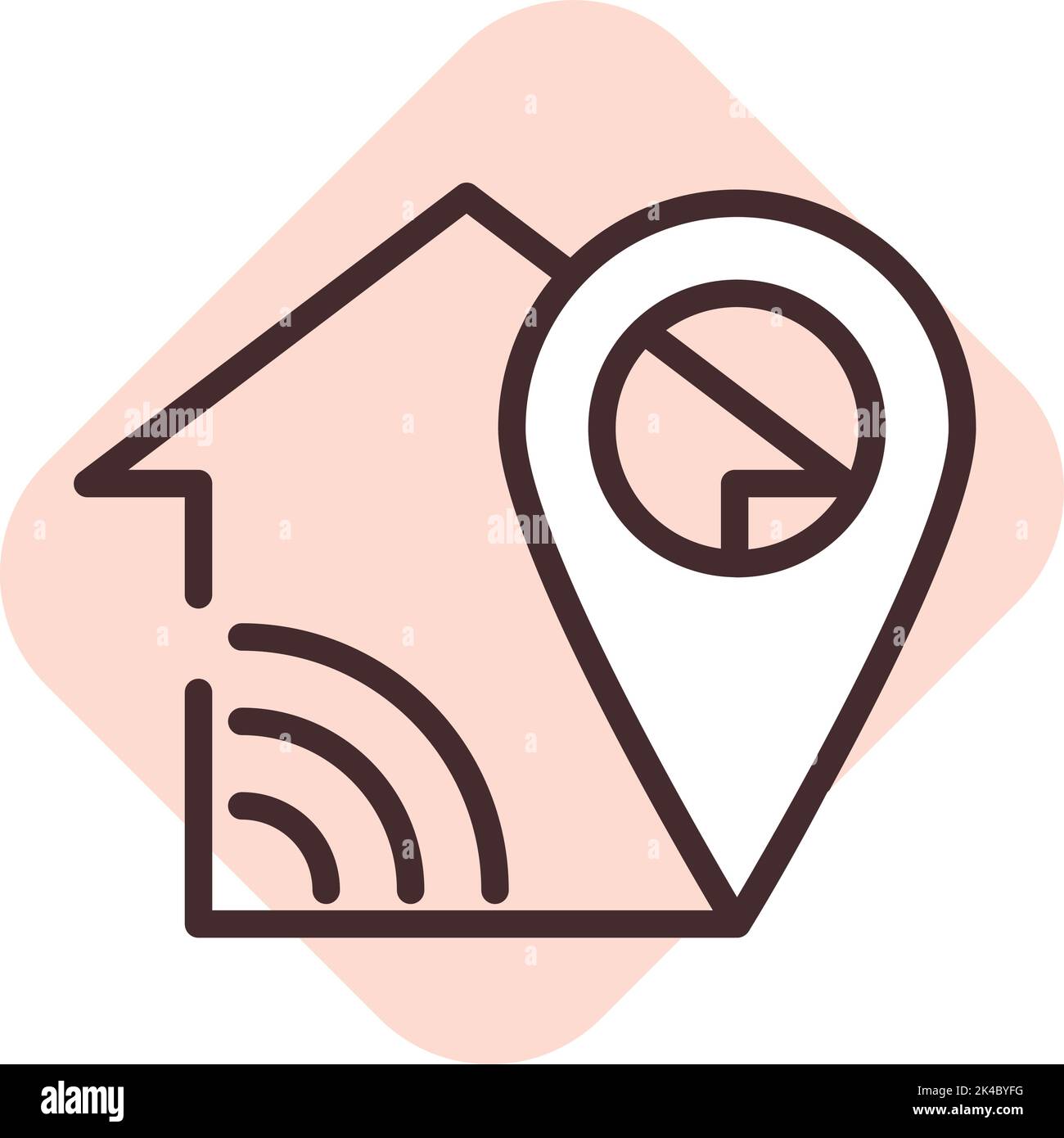 Smart House Position, Illustration, Vektor auf weißem Hintergrund. Stock Vektor