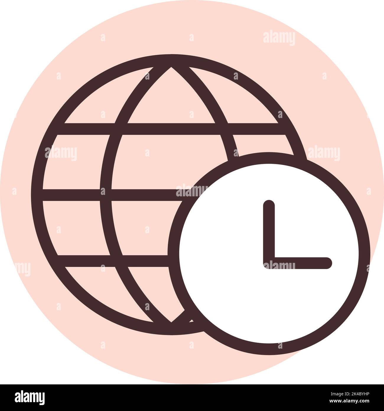 Weltzeit, Illustration, Vektor auf weißem Hintergrund. Stock Vektor