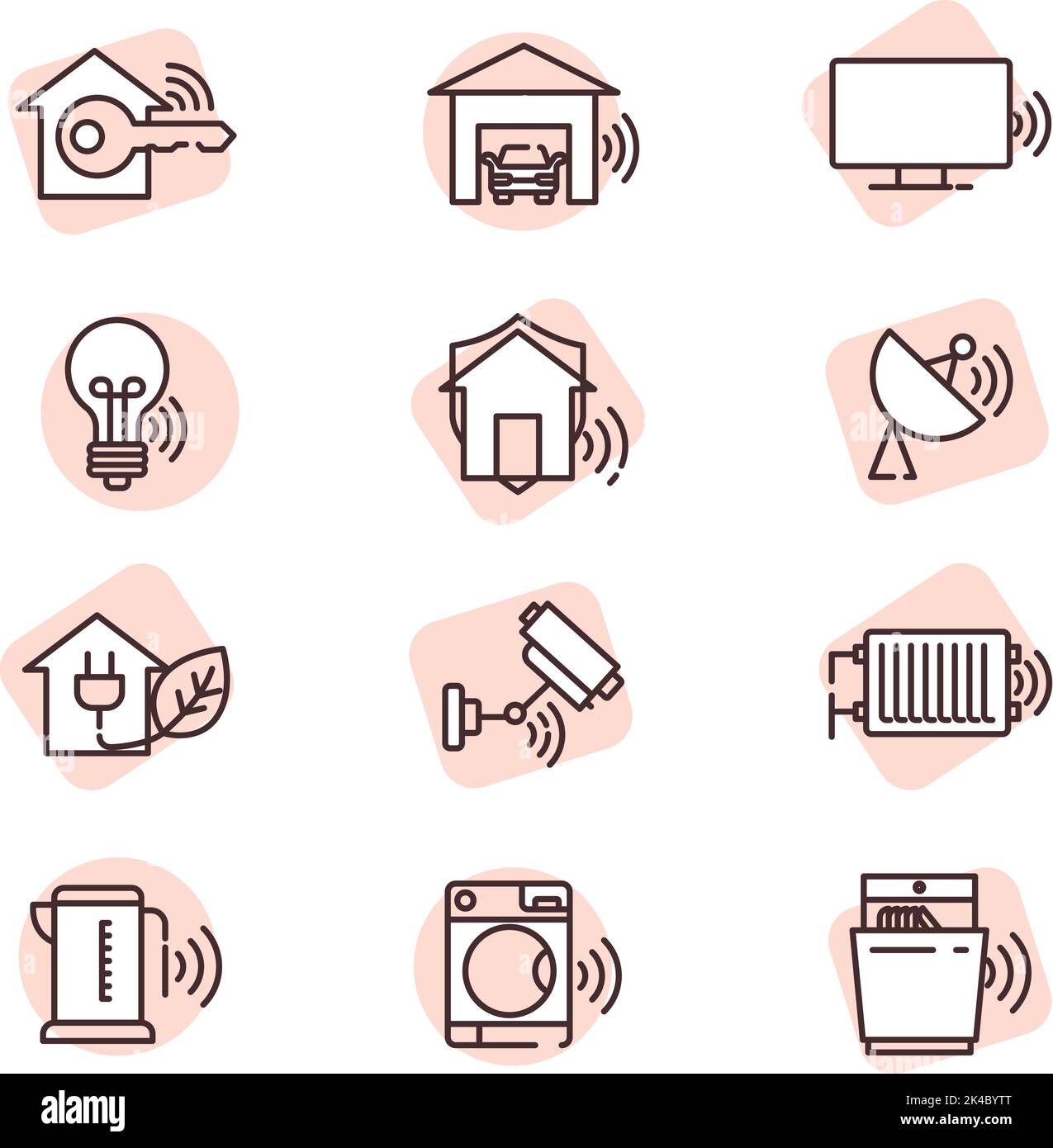 Smart Home, Illustration, Vektor auf weißem Hintergrund. Stock Vektor